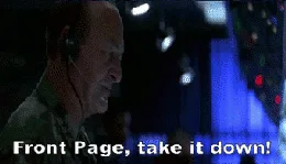 Six panels from the movie 'Spaceballs' show a control room crew giving orders, praying for success, and then reacting with…