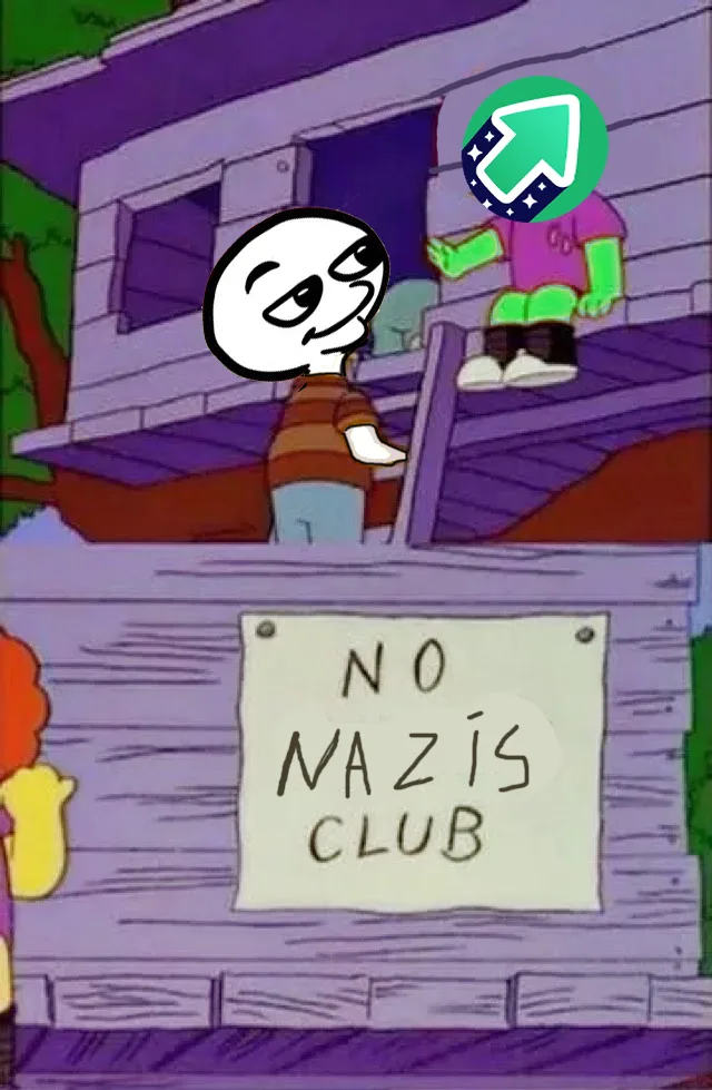 A cartoon image shows a character with a smug, unimpressed face superimposed over a scene from 'The Simpsons' where a sign…