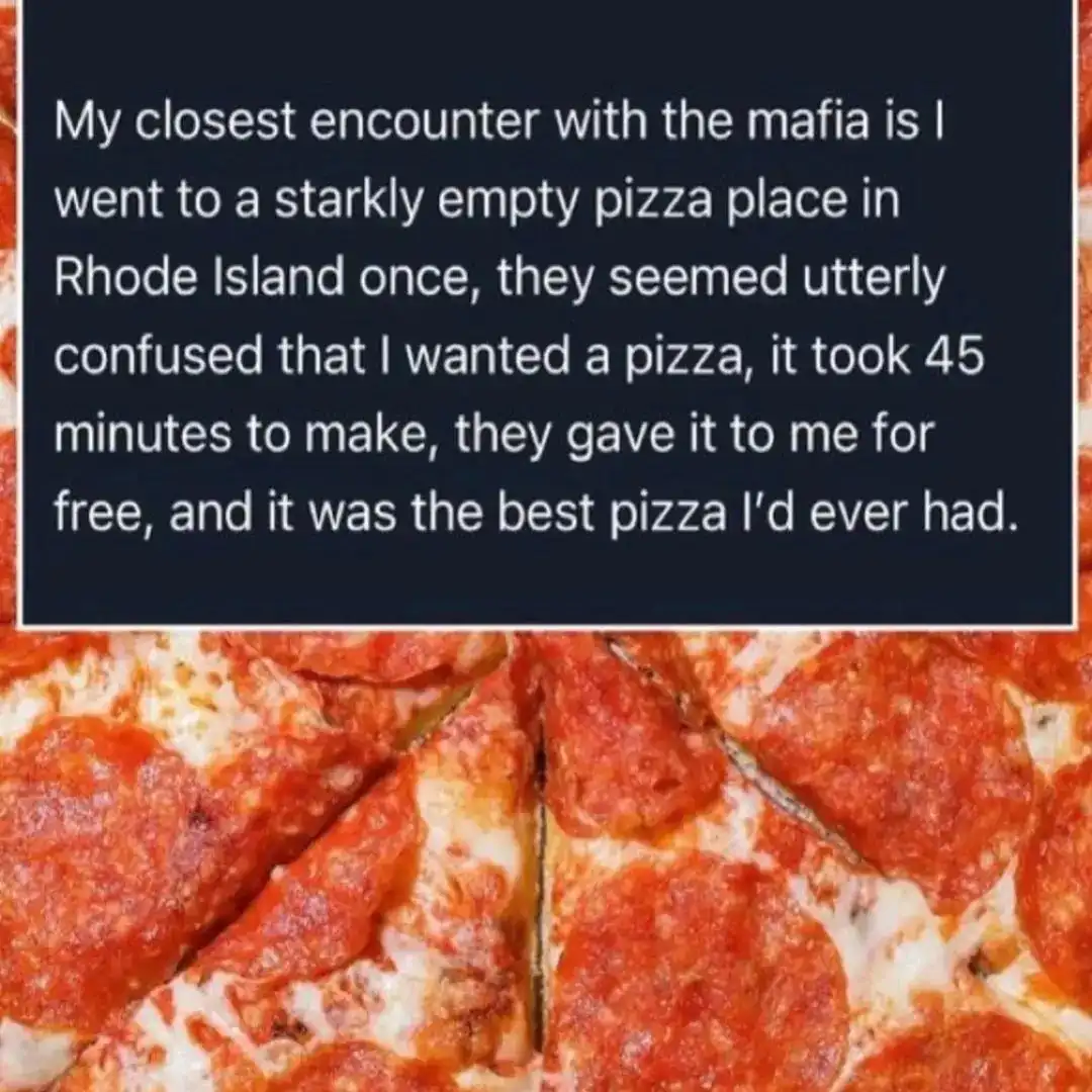 The image shows a close-up of a pepperoni pizza with melted cheese and tomato sauce, sliced into triangular pieces. Overlaid…