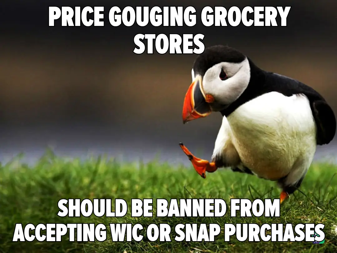 A photograph of a puffin standing on grass, looking down with a slightly annoyed or disapproving expression. The image has…