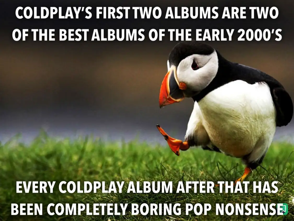 A photograph of a puffin standing on green grass, looking down with one foot lifted, overlaid with white text stating that…
