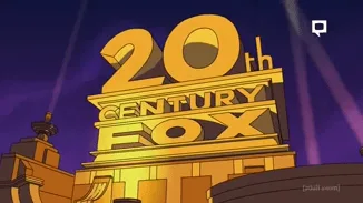A six-panel comic strip sequence from 'Family Guy' showing the 20th Century Fox logo, then Bruce Willis adjusting his…