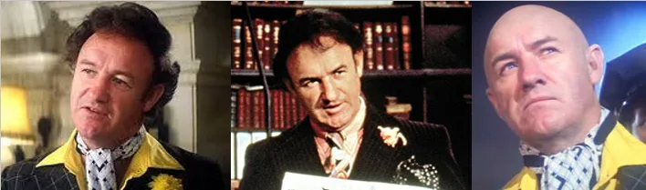 This image displays three side-by-side photos of the same man, actor Jim Belushi, in different appearances: left, he has…