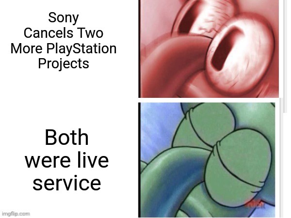 The image is a two-panel meme. Top panel shows a close-up of a red, cartoonish eye with a wide, shocked pupil. Bottom panel…