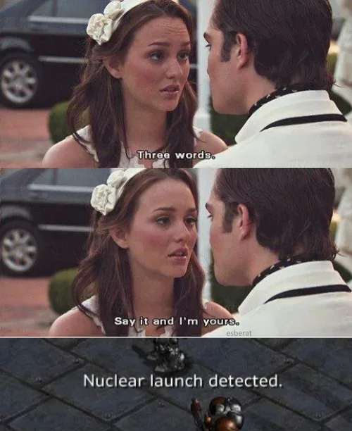A three-panel meme from the movie 'The Princess Diaries' shows a woman asking a man to say three words to win her over. The…