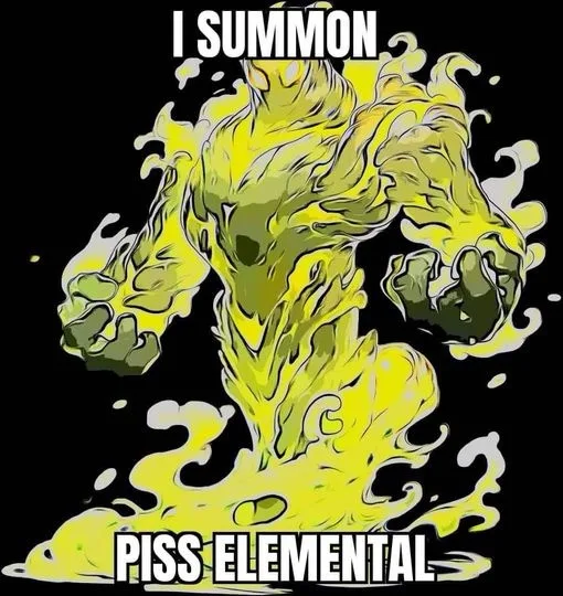 A cartoonish, muscular humanoid figure made of yellow-green liquid, resembling a splash or elemental force, stands against a…