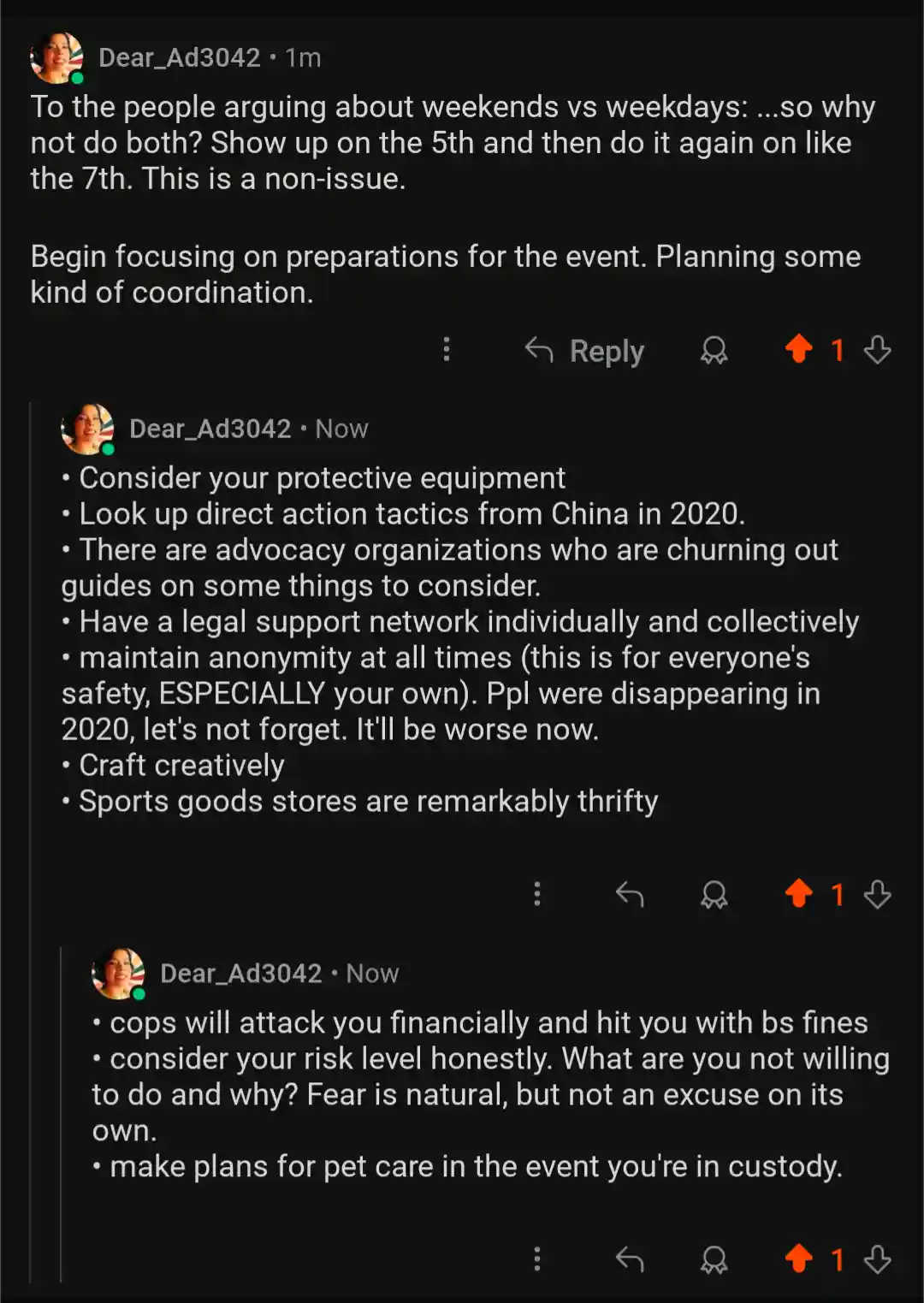 A screenshot of a Reddit comment thread where user 'Dear_Ad3042' sarcastically suggests doing an event on both the 5th and…