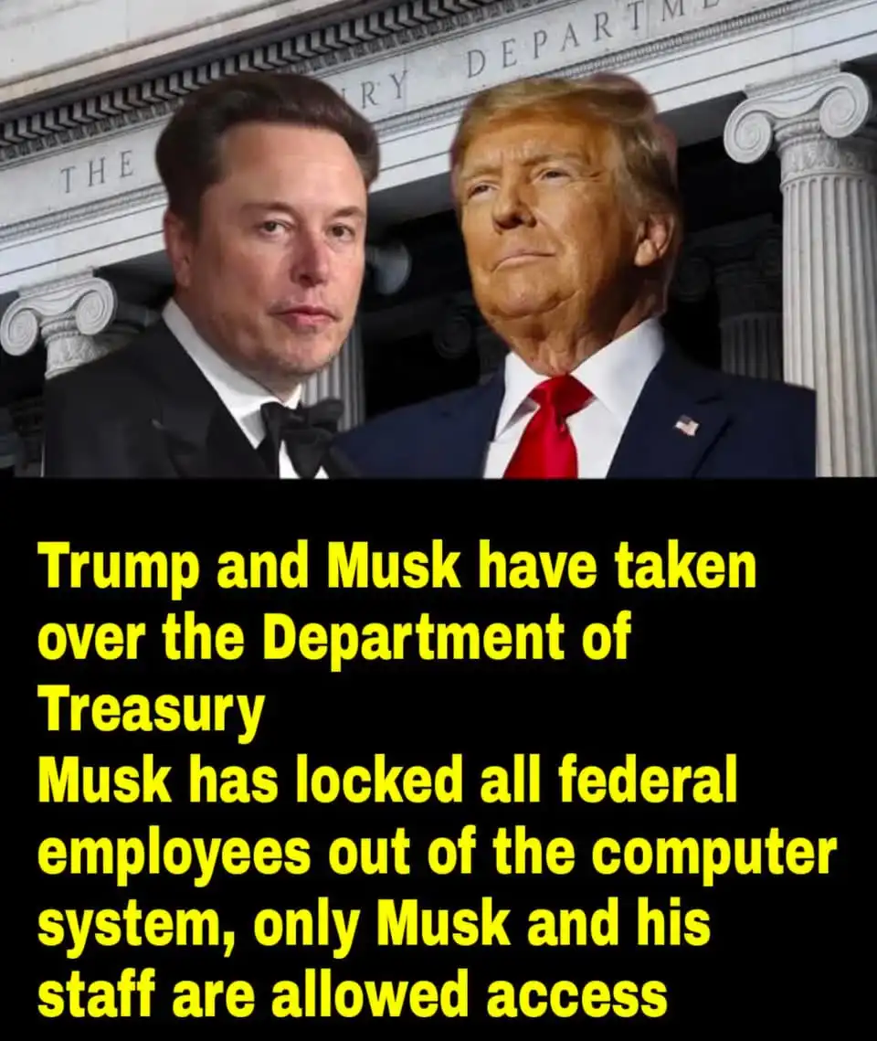 The image shows two men, Elon Musk on the left in a black tuxedo with a bowtie, and Donald Trump on the right in a dark suit…