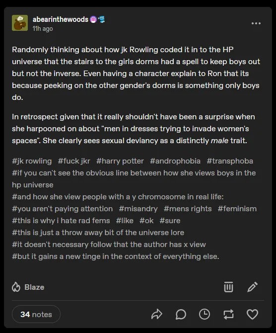 A glimpse into JK Rowling's foreshadowed transphobia