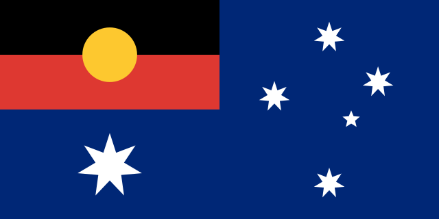 the image displays the national flag of australia, featuring a blue field with the union jack in the canton, a large white…