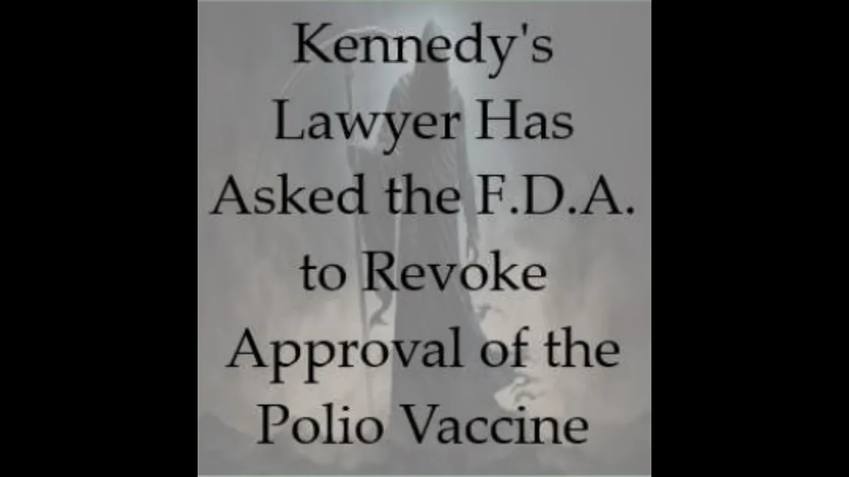 A grayscale image of a person in a long coat walking away, overlaid with bold black text stating 'Kennedy's Lawyer Has Asked…