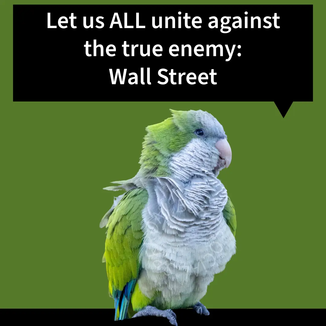 Let's Stand Together Against Our Real Adversary: Wall Street