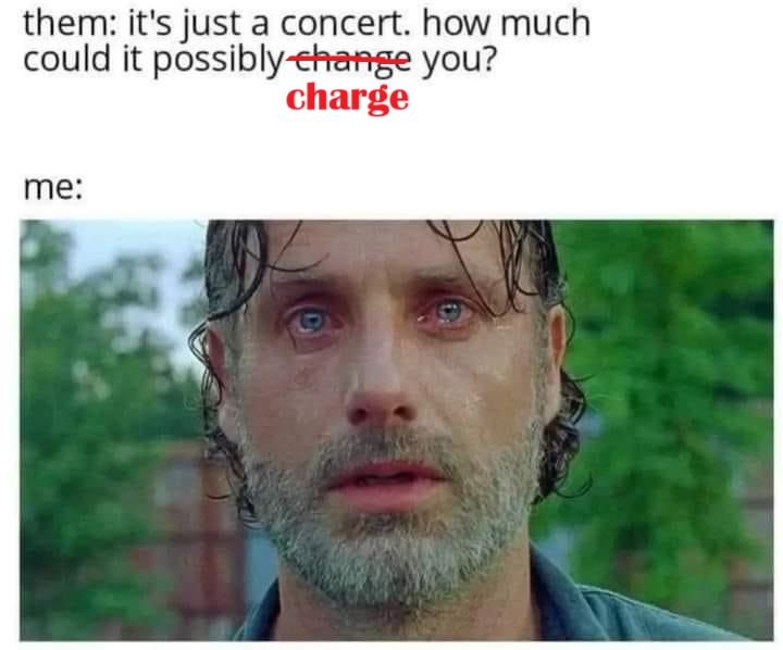 The image shows a close-up of Rick Grimes from 'The Walking Dead' looking emotionally overwhelmed with tears in his eyes…