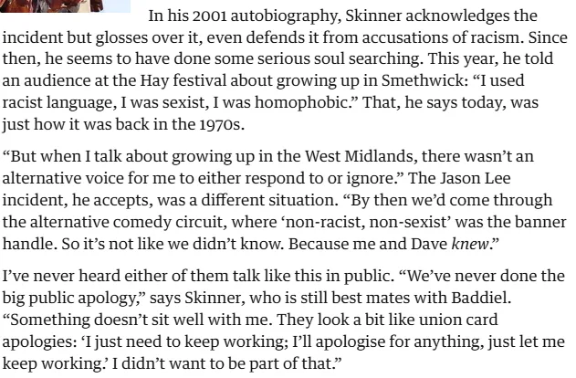 A moment of reflection from Frank Skinner.