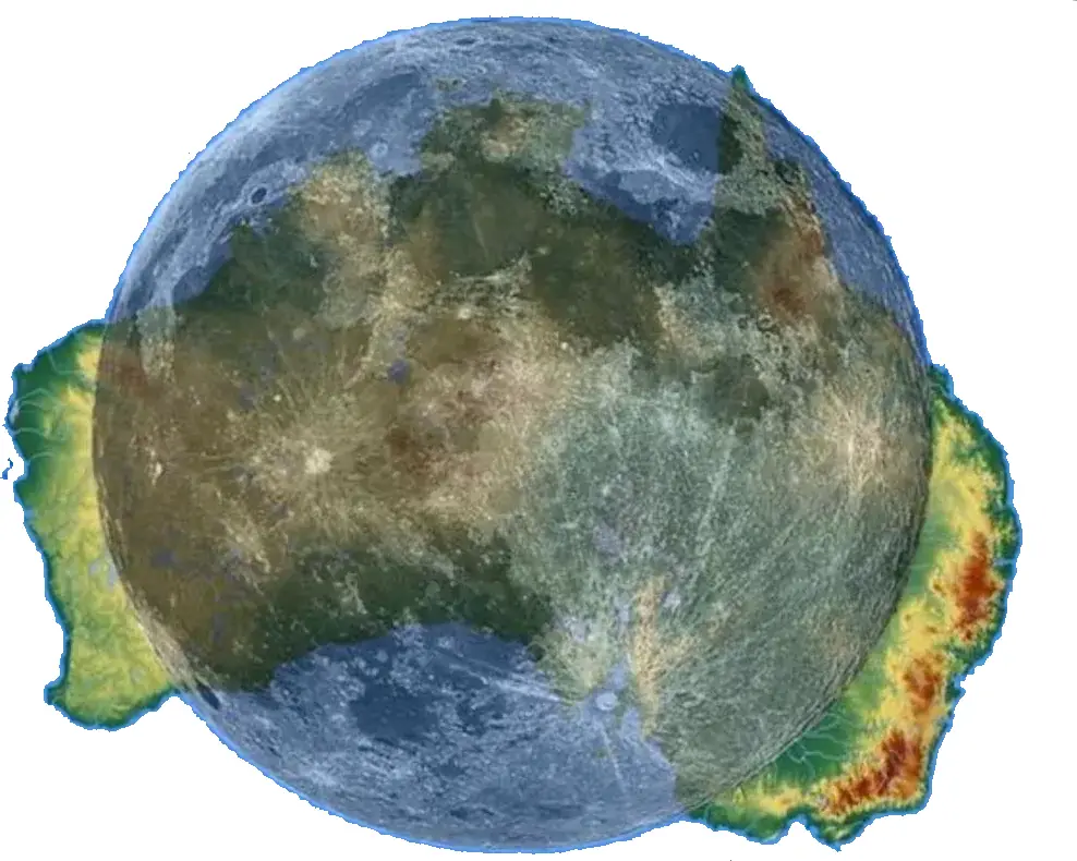 The image shows a spherical celestial body with blue oceans, green and brown landmasses, and visible topographical features…