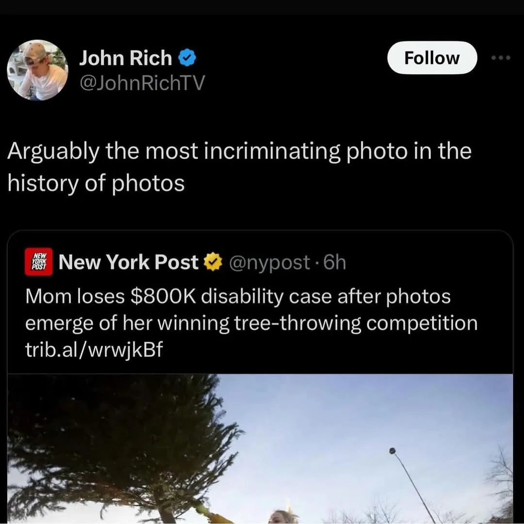 A screenshot of a tweet from John Rich (@JohnRichTV) that reads 'Arguably the most incriminating photo in the history of…