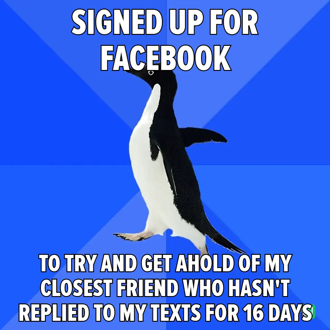 A black-and-white penguin stands upright against a blue background with diagonal light rays. The text at the top reads…