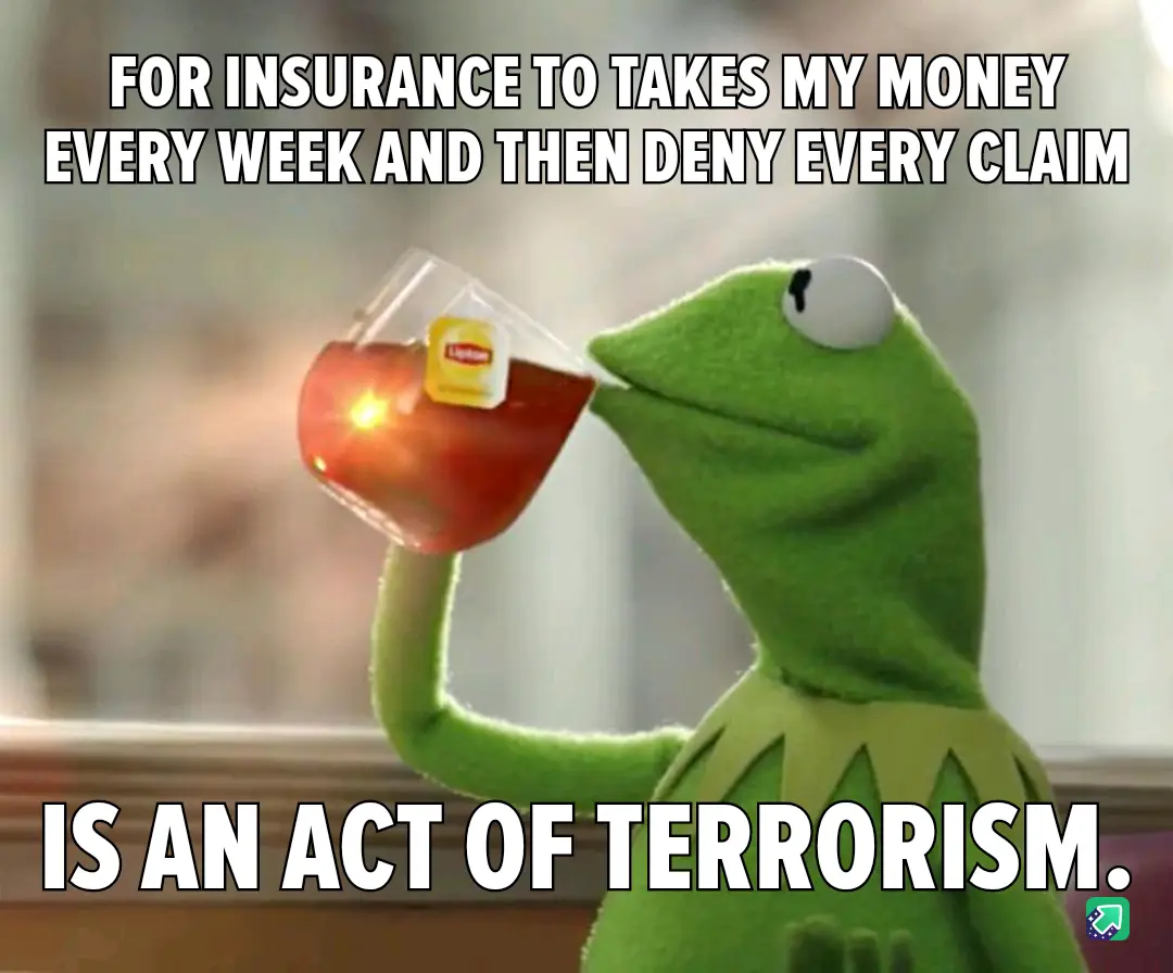 A green frog puppet, Kermit the Frog, is shown sipping tea from a glass with a Lipton tea bag visible. The image has bold…