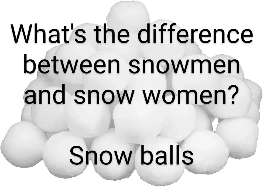A pile of white snowballs forms the background of this meme. Overlaid in bold black text is the question 'What's the…