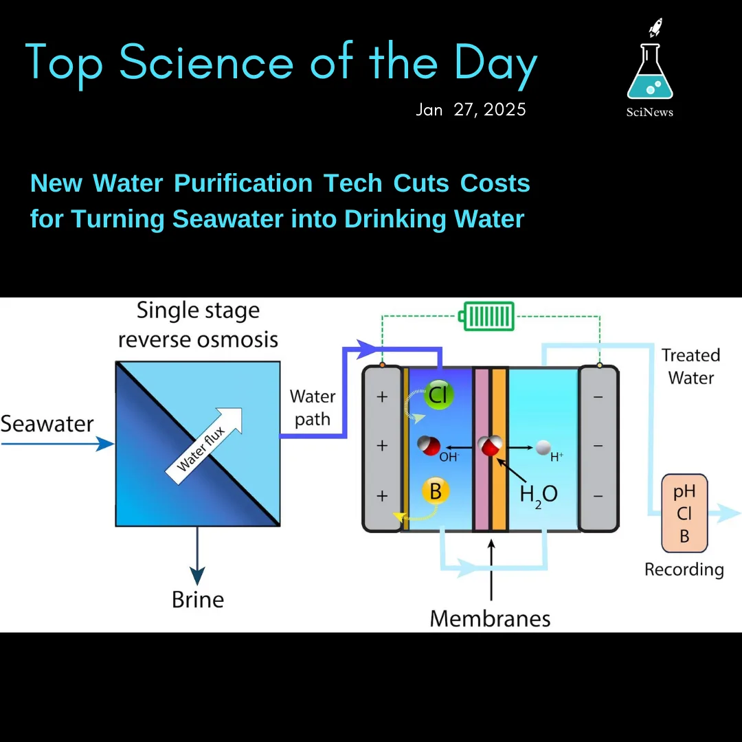 An infographic titled 'Top Science of the Day' dated Jan 27, 2025, from SciNews, shows a diagram of a 'Single stage reverse…