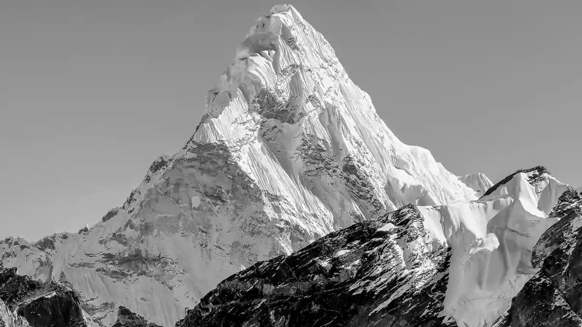 Ama Dablam, nicknamed 'Matterhorn of the Himalayas', stands tall with its steep summit, although much shorter than expected…