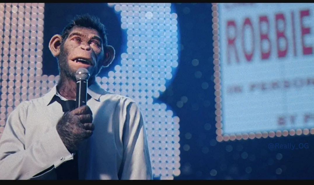 Just caught a glimpse of the new Robbie Williams movie trailer and I'm full of questions