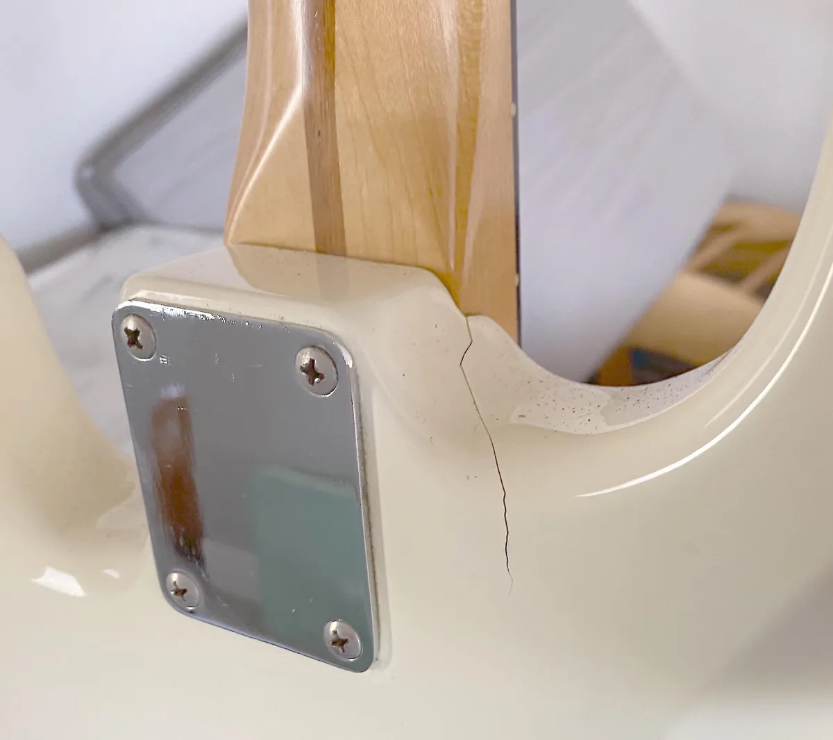 The Frustration of That Annoying Crack in Strat Neck Pockets