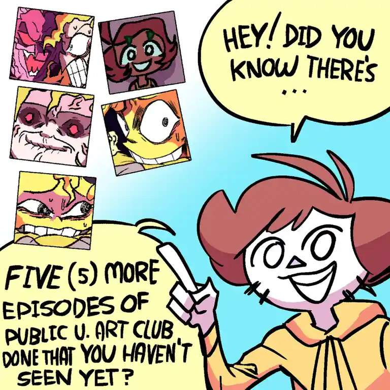 A cartoon character with brown hair and a yellow shirt holds up a phone, smiling as they announce 'HEY! DID YOU KNOW THERE'S…