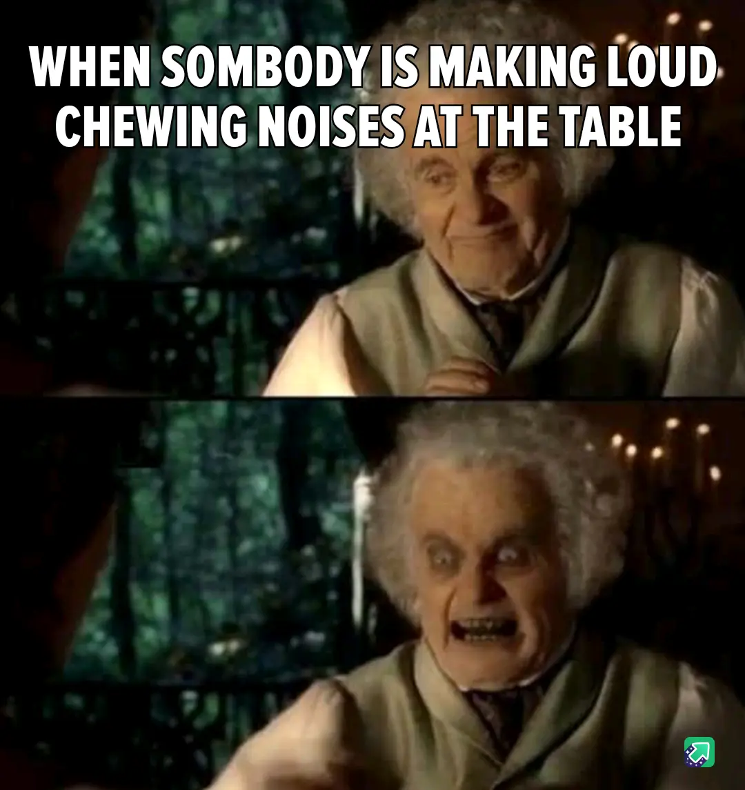 The image shows two panels of an elderly woman with white hair. In the top panel, she has a calm, slightly amused…