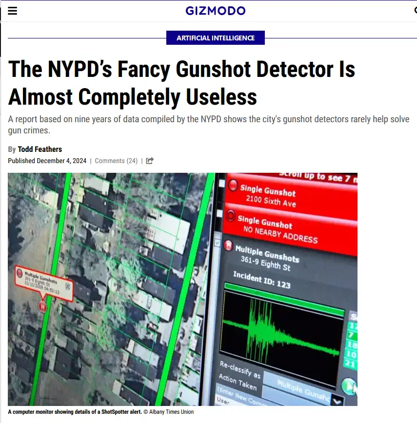 Only an 83% Chance of Missing Actual Gunfire Detection
