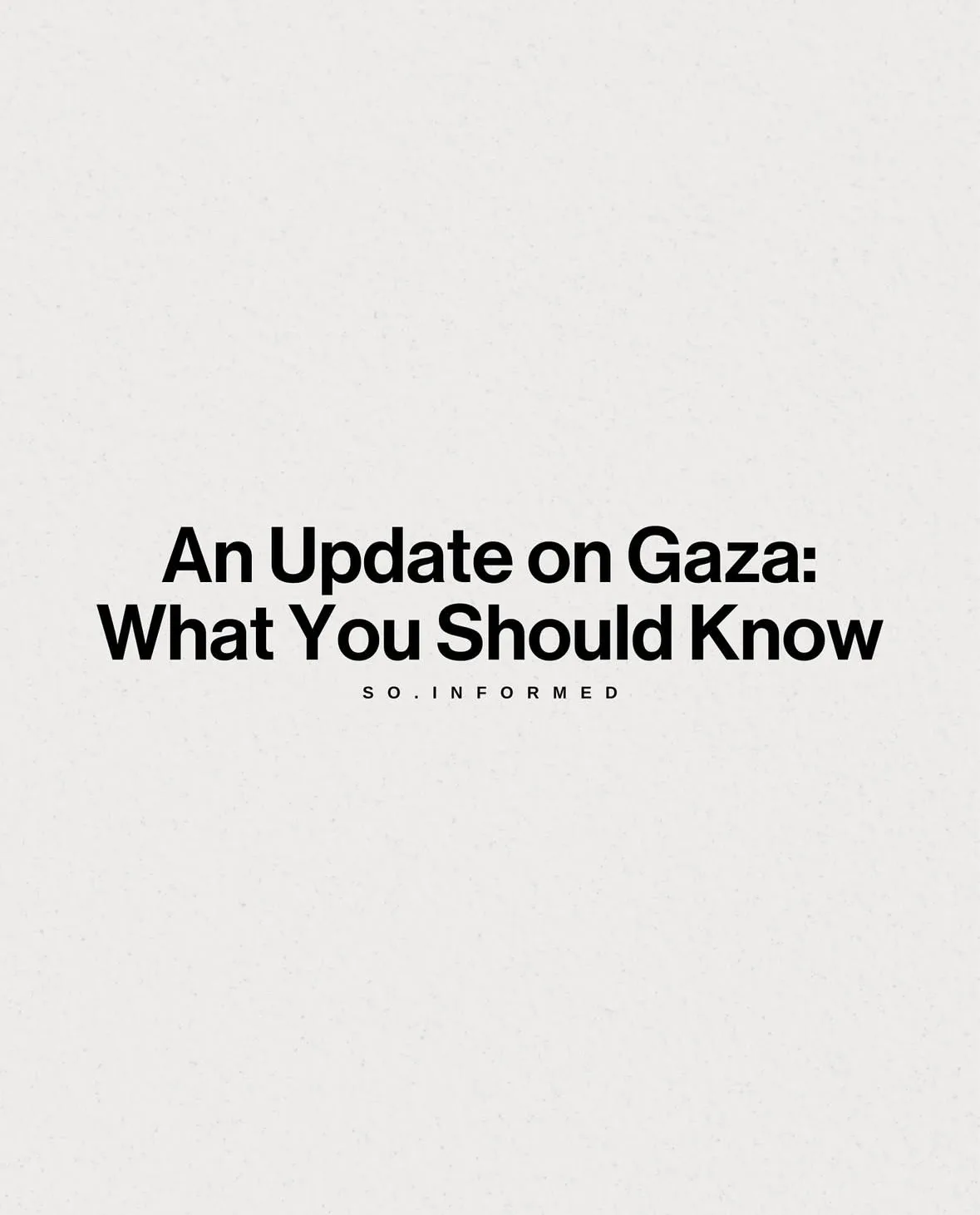 The image displays bold black text centered on a plain, textured light gray background. The main text reads 'An Update on…