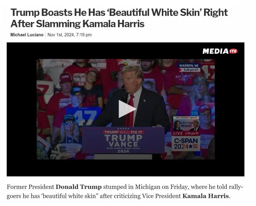 Looks like he can't tell the difference between white and orange