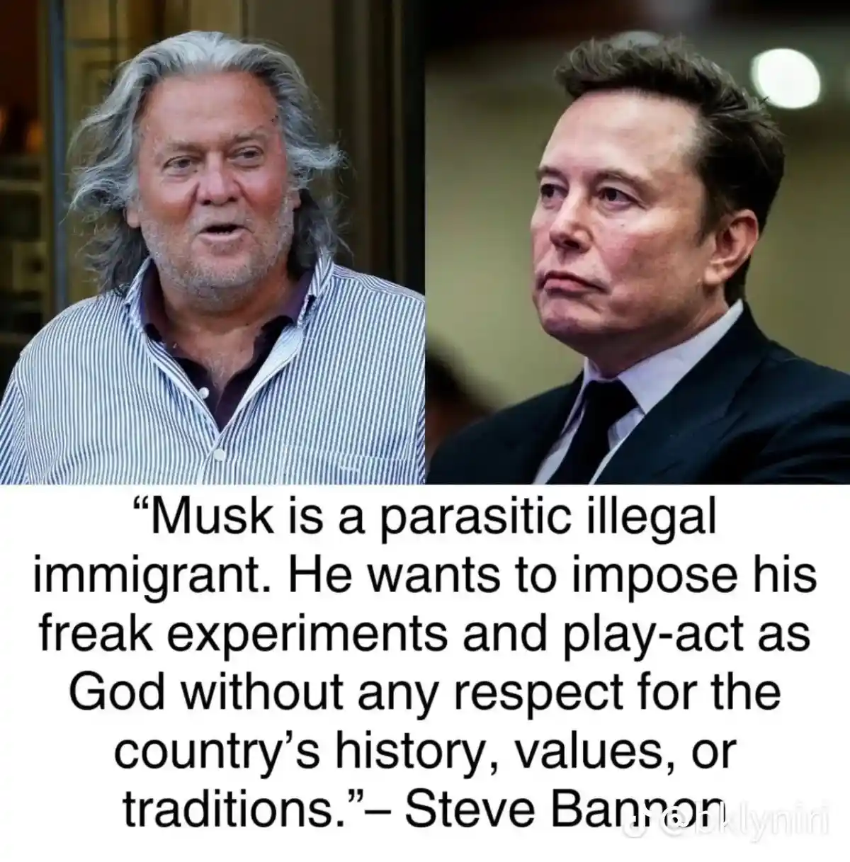 The image displays two side-by-side photos: on the left, a man with long gray hair and a striped shirt; on the right, a man…