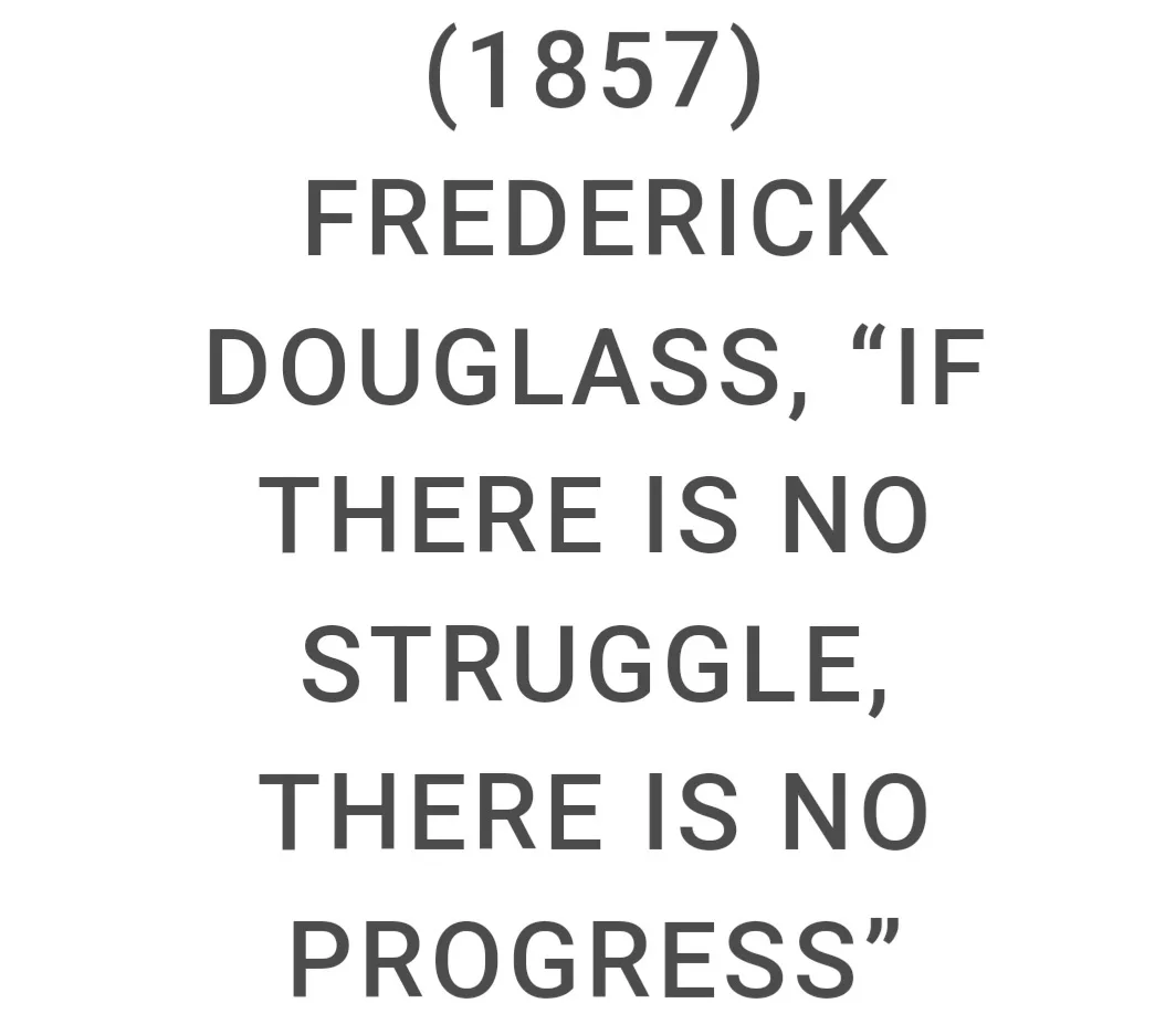 The image displays a plain white background with centered, bold, dark gray text. The text reads '(1857) FREDERICK DOUGLASS…