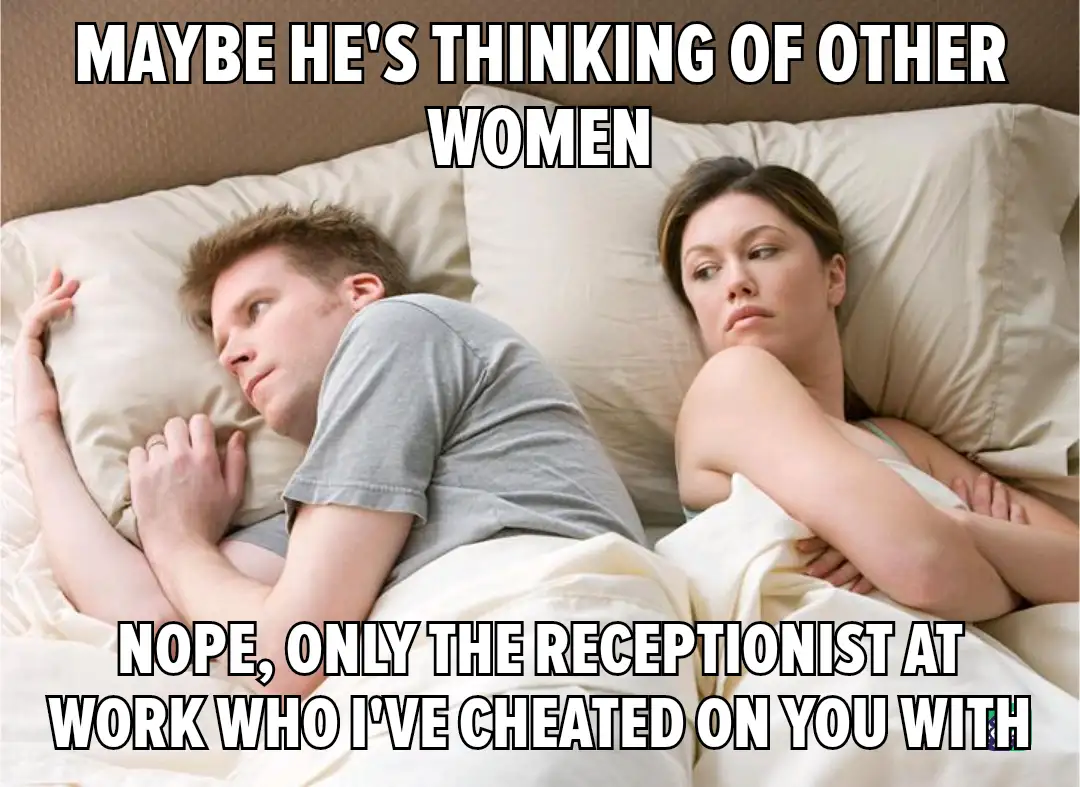 A man and woman lie in bed, facing away from each other, suggesting marital tension. The man appears to be looking away…