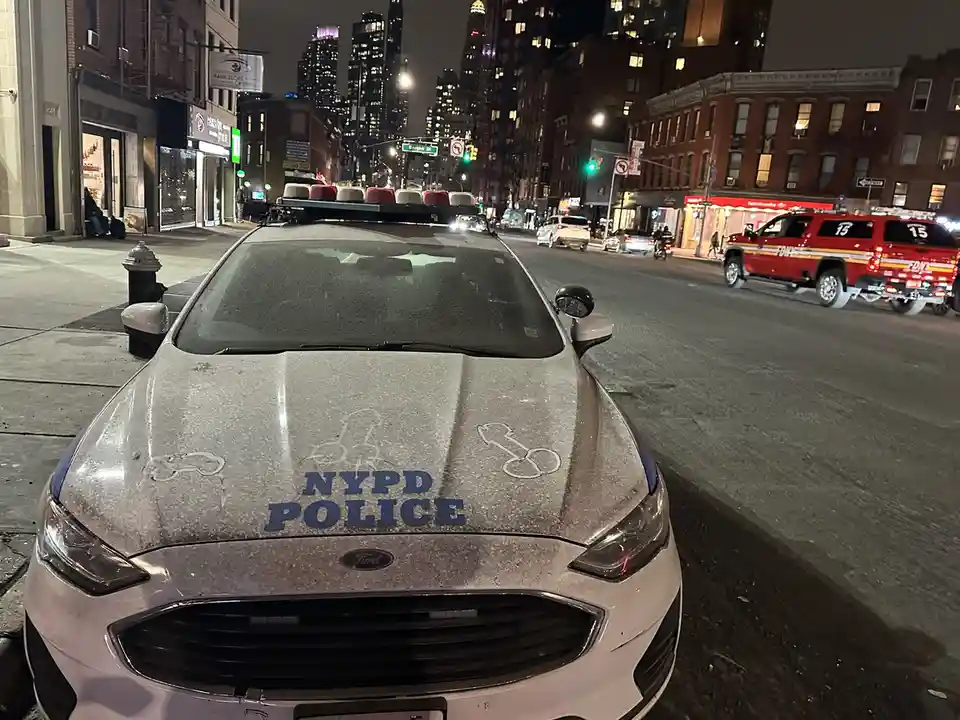 A Hilarious NYPD Cop Car Covered in Dirt and Doodles