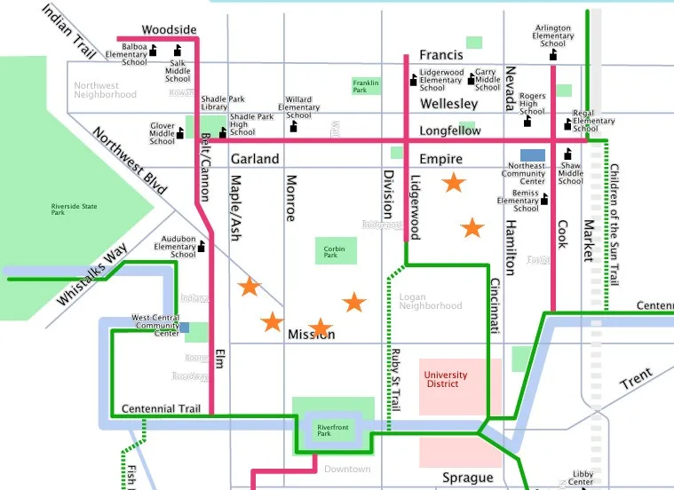 Advocating for better bike routes in Spokane schools.