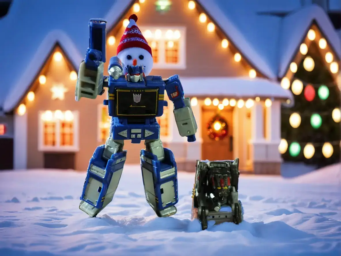 Soundwave and Ravage are getting into the Christmas spirit too!