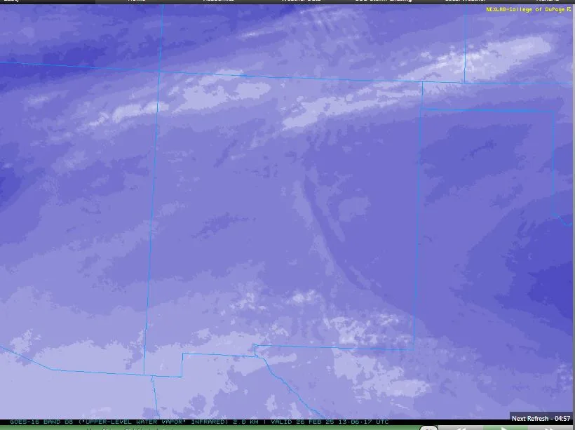a satellite image of the united states, showing a large, dark blue area covering most of the country, overlaid with the…
