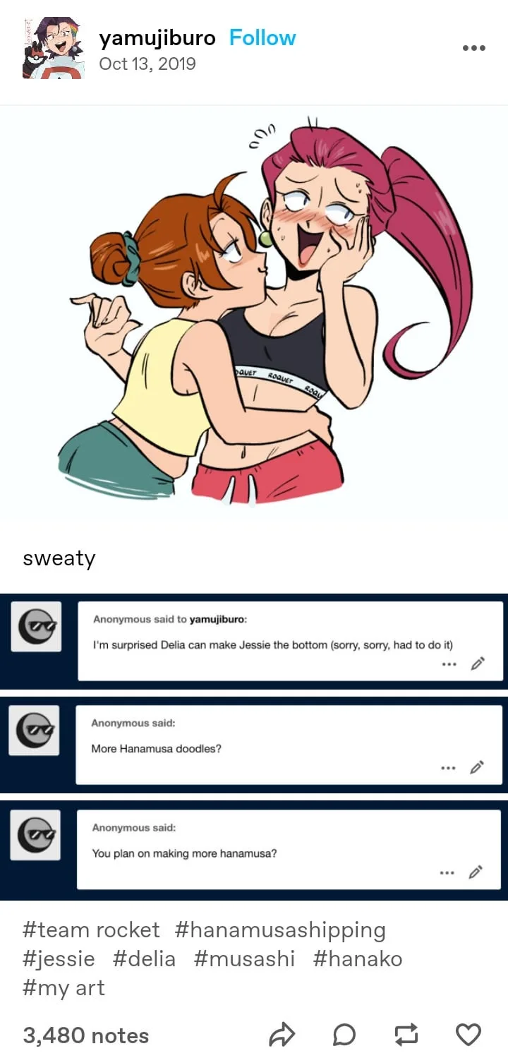 An anime-style illustration shows two female characters in a close, affectionate pose. One character with brown hair in a…