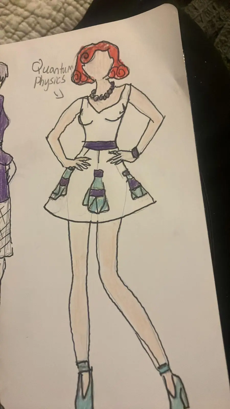 Concept Art for a Summer Outfit Inspired by Fallout's Nuka-Cola Quantum
