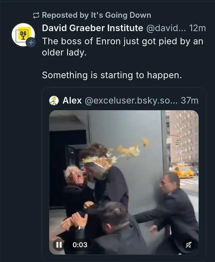 Enron CEO Gets a Pie in the Face - Epic Moment!
