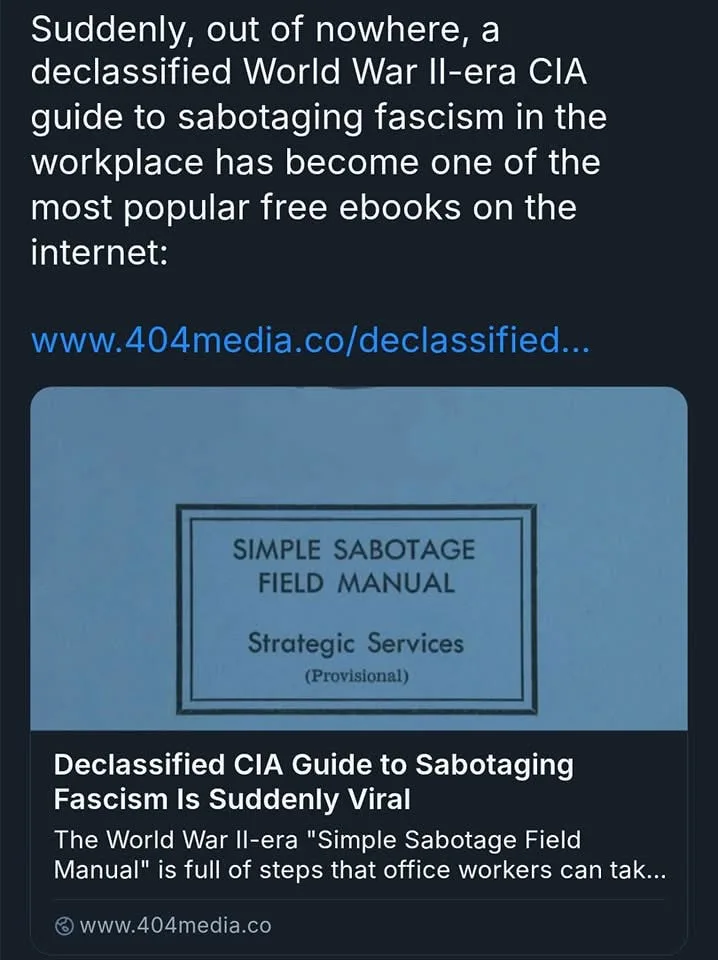 The image shows a screenshot of a news article with a dark background. The article's headline reads 'Declassified CIA Guide…
