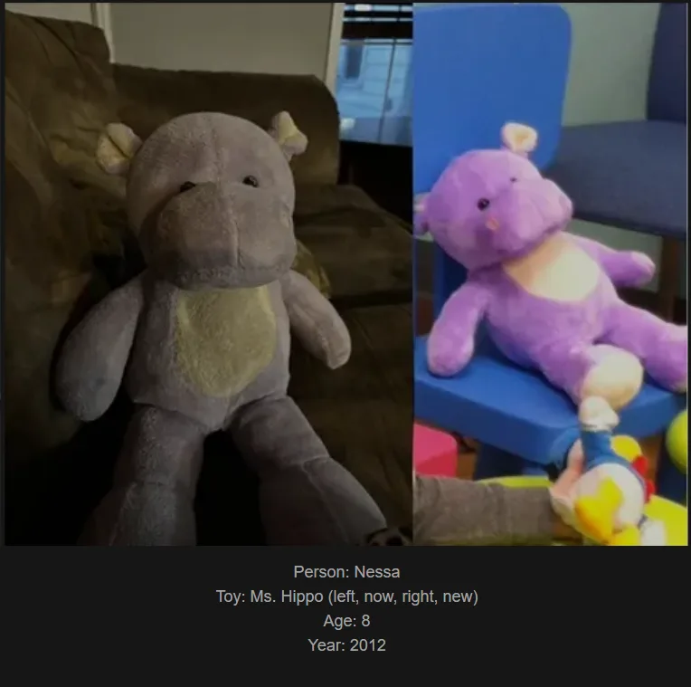 Day 826: Join Me on My Journey Celebrating Childhood Toys at www.saidtheskinhorse.com - Meet Ms. Hippo, Our Newest Star!
