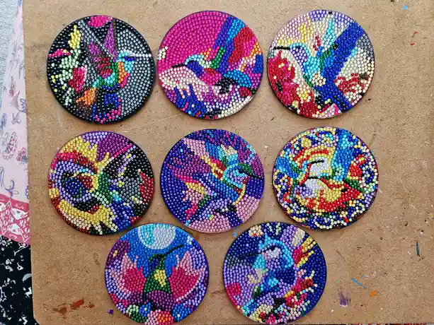 Beautiful coasters featuring hummingbirds, a perfect touch!