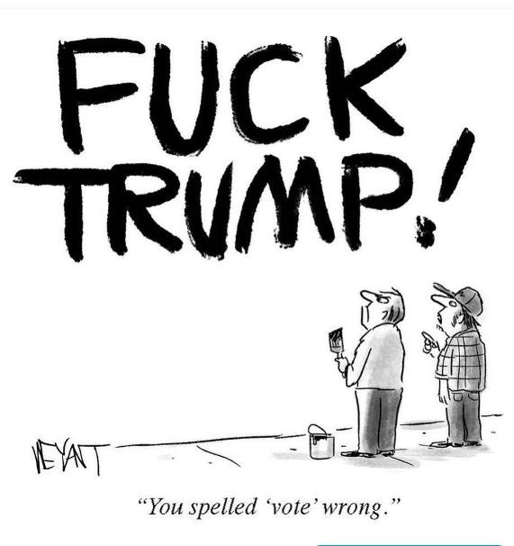 A black and white cartoon shows two men painting a large wall. The man on the left holds a paintbrush and a paint can, while…