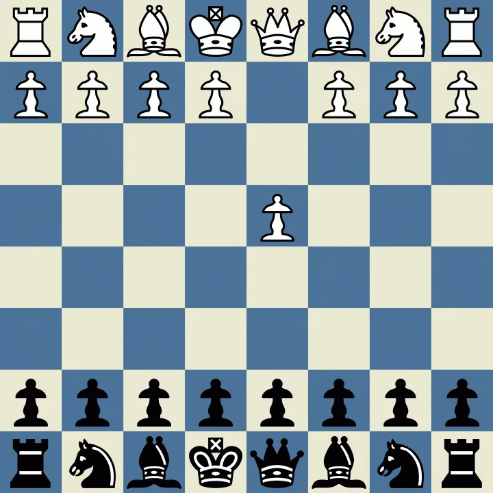 A chessboard image with a chaotic, overpopulated arrangement of chess pieces, showing multiple kings, queens, and pawns…