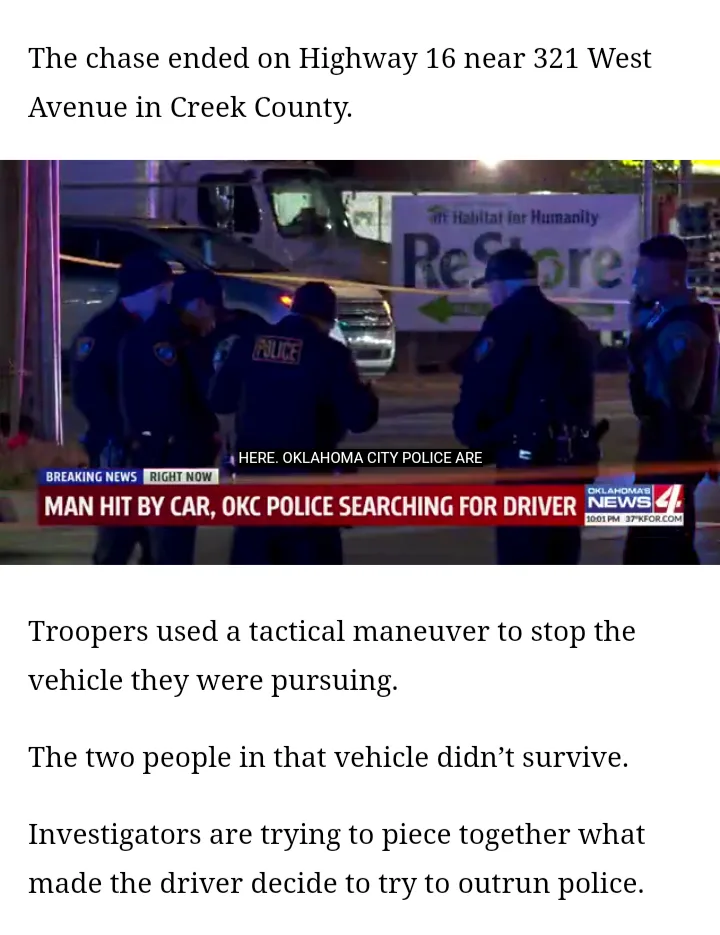 A news broadcast image shows police officers at night near a crime scene with yellow tape. A red banner reads 'MAN HIT BY…