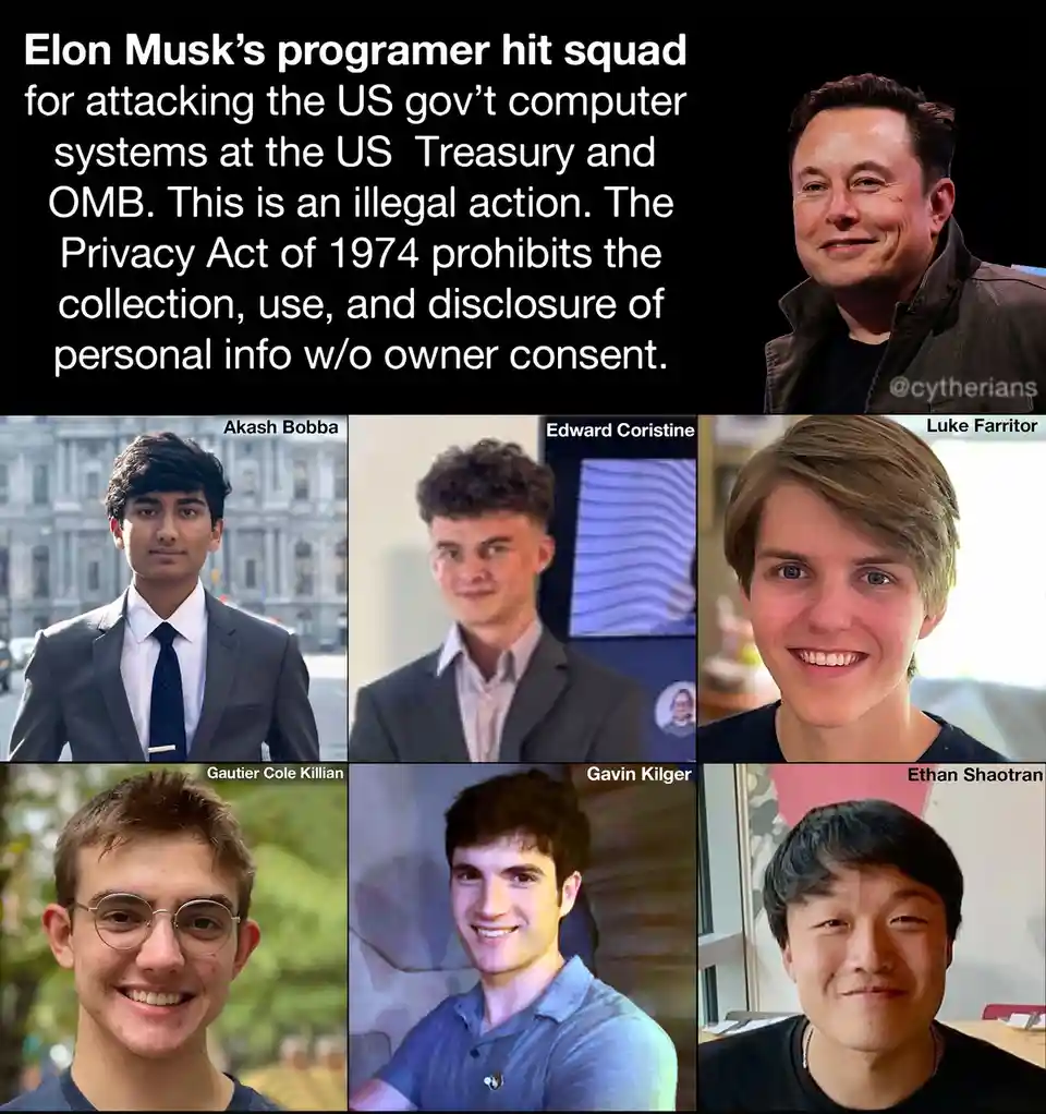 The image displays a grid of six young men's photos, each labeled with their name, arranged below a large text block and a…
