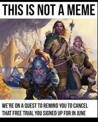 An image of three fantasy characters, including a bearded dwarf in the foreground, standing before a campfire and tents. The…